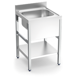 Fregadero c/soporte c/entre.1C 600x600x850 mm.