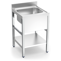 Fregadero c/soporte c/entre.1C 700x600x850 mm.