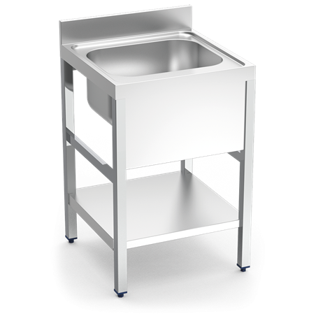 Fregadero c/soporte c/entre.1C 700x600x850 mm.