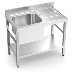 Fregadero c/soporte c/entre.1C,ED 1000x600x850 mm.