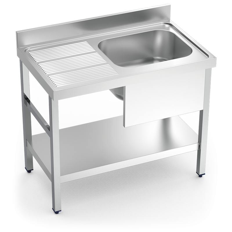 Fregadero c/soporte c/entre.1C,EI 1200x600x850 mm.