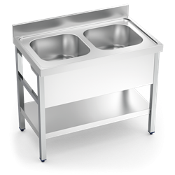 Fregadero c/soporte c/entre.2C 1000x600x850 mm.