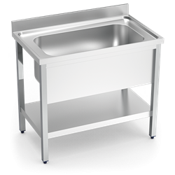 Fregadero c/soporte c/entre.1C 1000x600x850 mm.