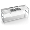 Fregadero c/soporte c/entre.2C,2E 2000x600x850 mm.