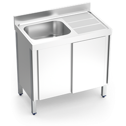 Fregadero c/ptas.correderas 1C,ED 1200x600x850 mm.