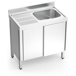 Fregadero c/ptas.correderas 1C,EI 1300x600x850 mm.