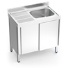 Fregadero c/ptas.correderas 1C,EI 1300x600x850 mm.