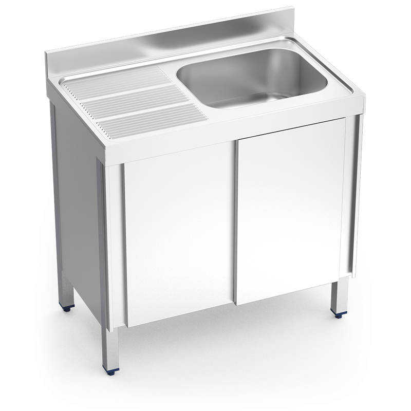 Fregadero c/ptas.correderas 1C,EI 1400x600x850 mm.