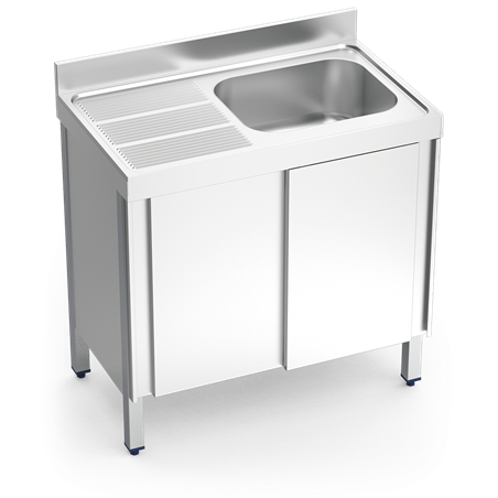 Fregadero c/ptas.correderas 1C,EI 1400x600x850 mm.