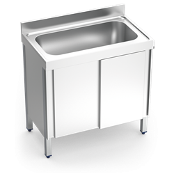 Fregadero c/ptas.correderas 1C 1200x600x850 mm.