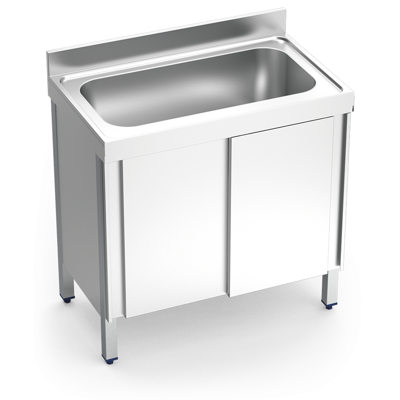 Fregadero c/ptas.correderas 1C 1200x600x850 mm.