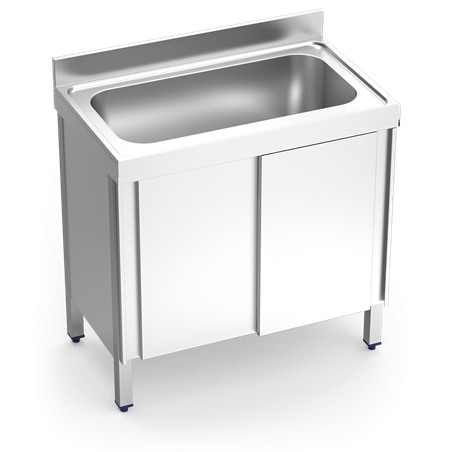 Fregadero c/ptas.correderas 1C 1200x600x850 mm.