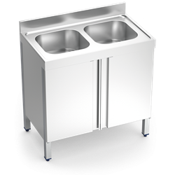 Fregadero c/ptas.abatibles 2C 1400x600x850 mm.