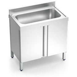 Fregadero c/ptas.abatibles 1C 1200x600x850 mm.