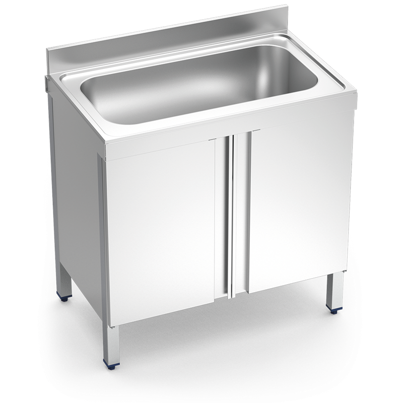 Fregadero c/ptas.abatibles 1C 1200x600x850 mm.