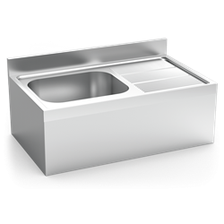 Fregadero colg.c/faldón 1C,ED 1200x700x300 mm.