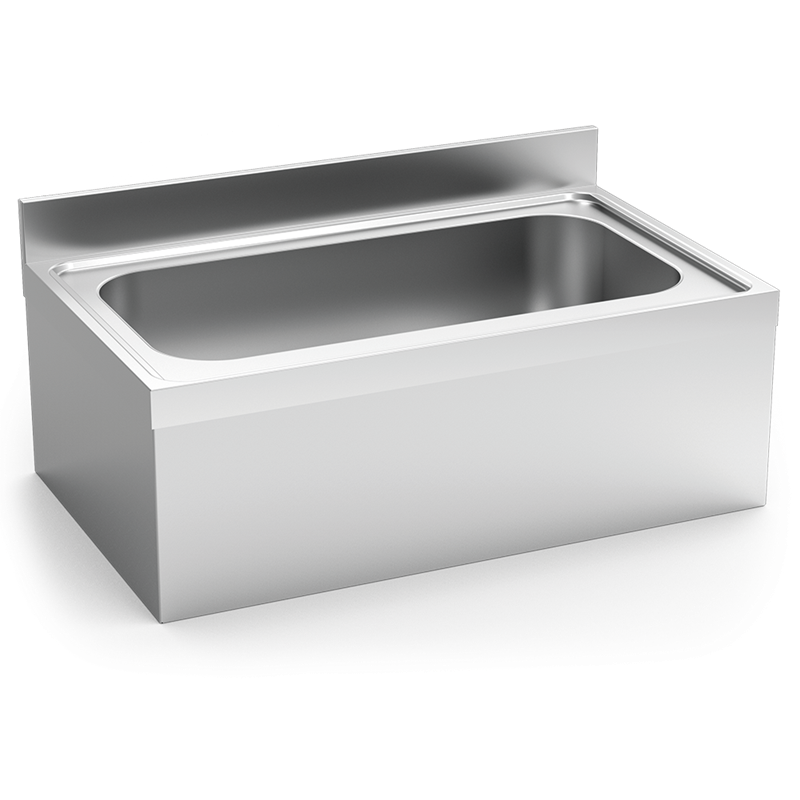 Fregadero colg.c/faldón 1C 1200x700x350 mm.