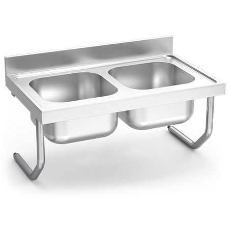 Fregadero colg.c/palomillas 2C 1000x700x250 mm.