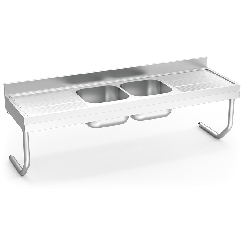 Fregadero colg.c/palomillas 2C,2E 2000x700x250 mm.