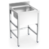 Fregadero con soporte 1C 700x700x850 mm.
