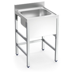 Fregadero con soporte 1C 800x700x850 mm.