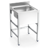 Fregadero con soporte 1C 800x700x850 mm.