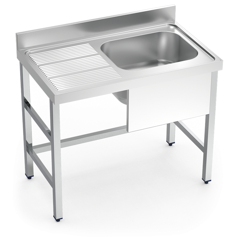 Fregadero con soporte 1C,EI 1200x700x850 mm.