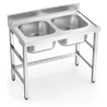 Fregadero con soporte 2C 1400x700x850 mm.