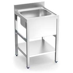 Fregadero c/soporte c/entre.1C 700x700x850 mm.