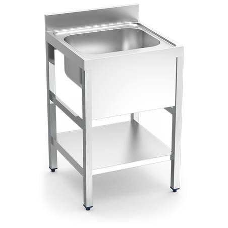 Fregadero c/soporte c/entre.1C 800x700x850 mm.