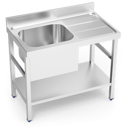 Fregadero c/soporte c/entre.1C,ED 1200x700x850 mm.