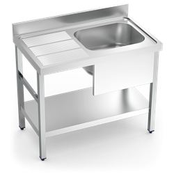 Fregadero c/soporte c/entre.1C,EI 1400x700x850 mm.