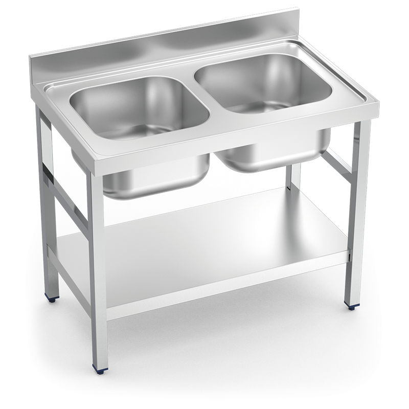 Fregadero c/soporte c/entre.2C 1000x700x850 mm.