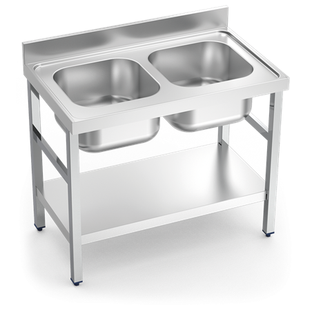 Fregadero c/soporte c/entre.2C 1000x700x850 mm.