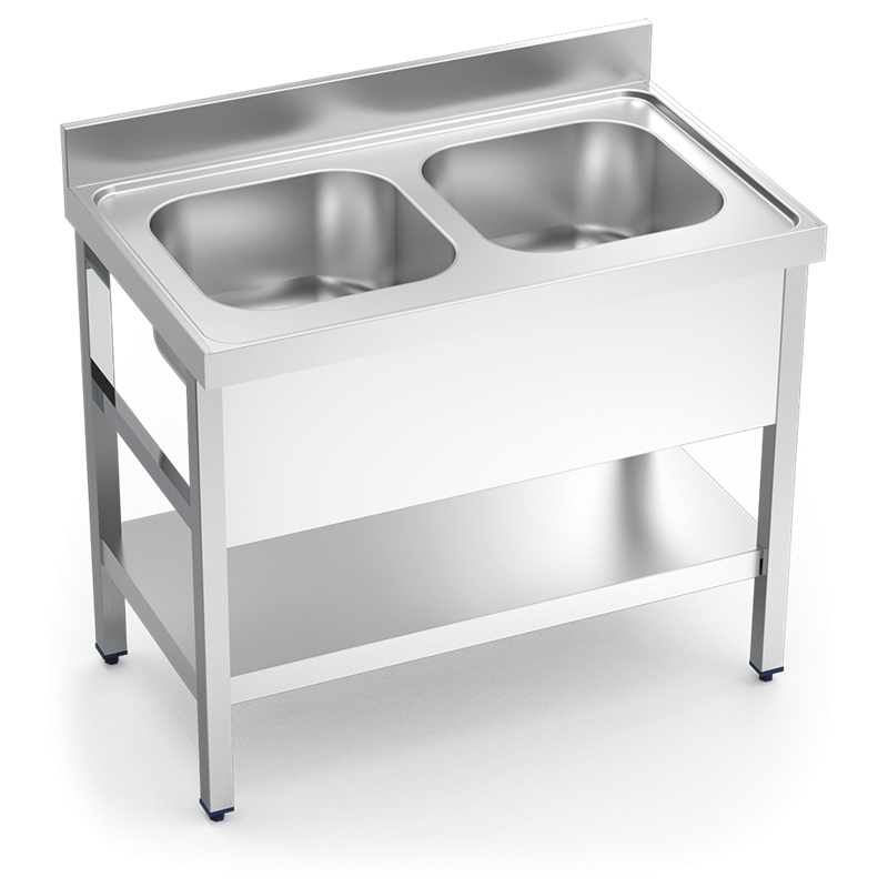 Fregadero c/soporte c/entre.2C 1200x700x850 mm.