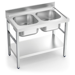 Fregadero c/soporte c/entre.2C 1400x700x850 mm.