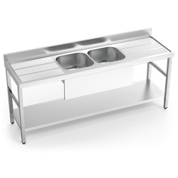 Fregadero c/soporte c/entre.2C,2E 2000x700x850 mm.