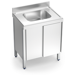 Fregadero c/ptas.correderas 1C 800x700x850 mm.