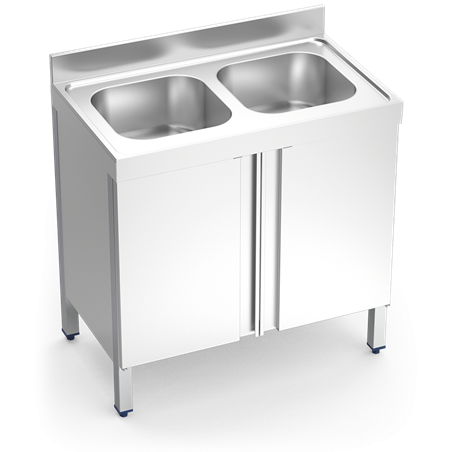 Fregadero c/ptas.abatibles 2C 1200x700x850 mm.