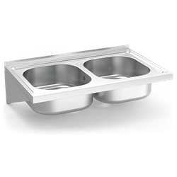 Fregadero colgante c/cartelas 2C 800x500x205 mm.