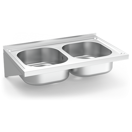 Fregadero colgante c/cartelas 2C 800x500x205 mm.