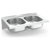 Fregadero colgante c/cartelas 2C 800x500x205 mm.
