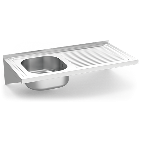 Fregadero colg. c/cartelas 1C,ED 1000x500x205 mm.