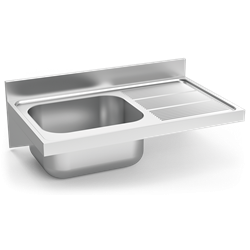 Fregadero colg. c/cartelas 1C,ED 1200x600x275 mm.