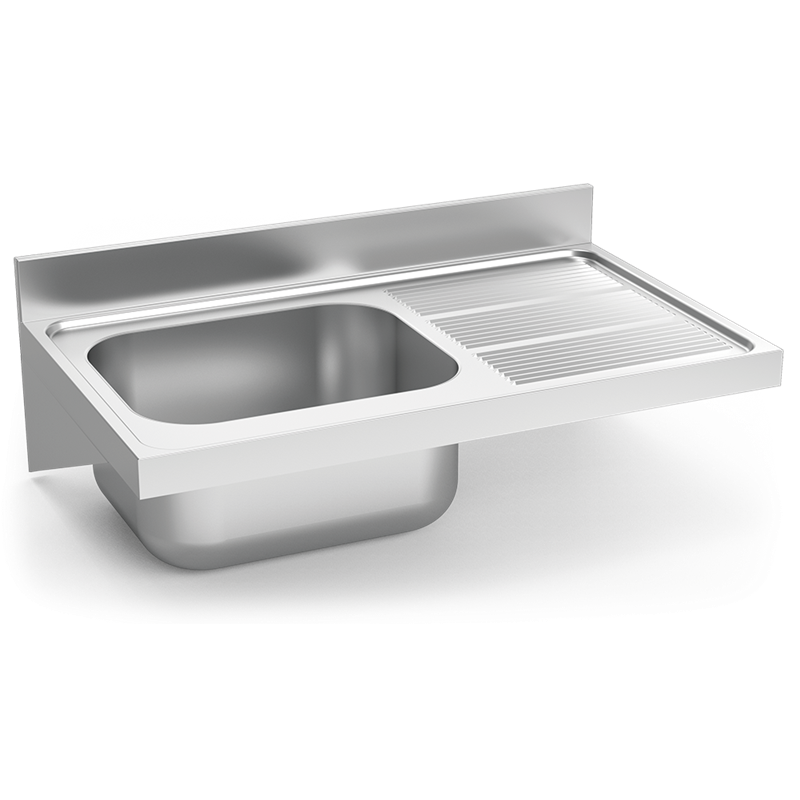 Fregadero colg. c/cartelas 1C,ED 1300x600x325 mm.