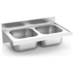 Fregadero colg. c/cartelas 2C 1000x600x275 mm.