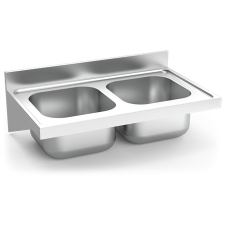 Fregadero colg. c/cartelas 2C 1000x600x275 mm.