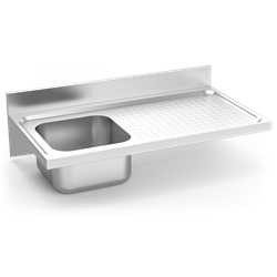 Fregadero colg. c/cartelas 1C,ED 1000x550x215 mm.