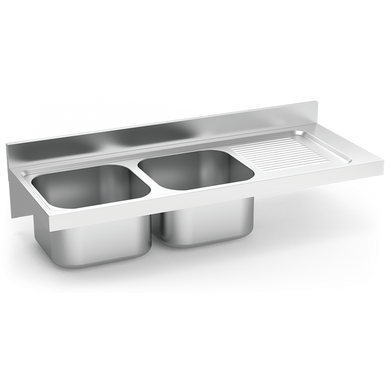 Fregadero colg. c/cartelas 2C,ED 1400x550x215 mm.