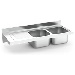 Fregadero colg. c/cartelas 2C,EI 1400x550x215 mm.